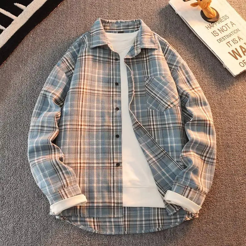 Camicia casual da uomo in flanella scozzese Vinthentic