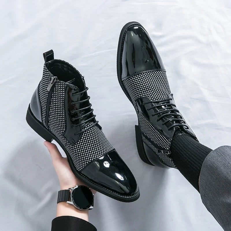 Giày boots cao cổ buộc dây Gustave Martel