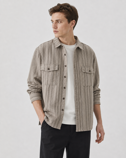 Sobrecamisa texturada com botões