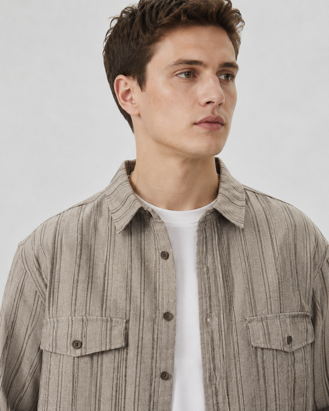 Sobrecamisa texturada com botões