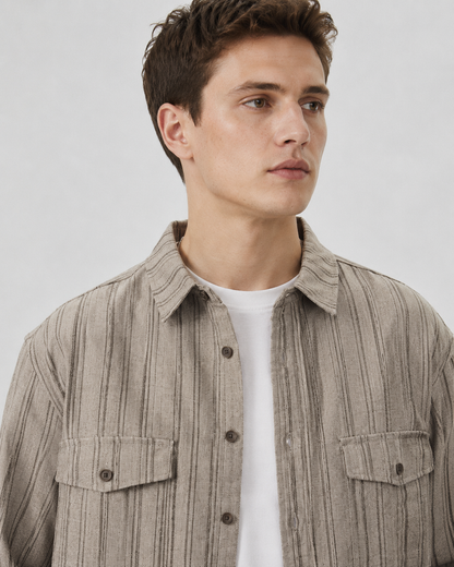 Sobrecamisa texturada com botões