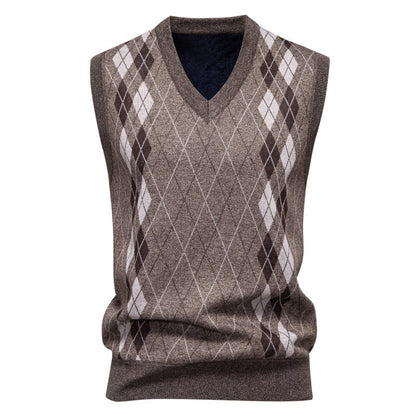 पुरुषों की आर्गाइल कॉटन ब्लेंड निट वेस्ट