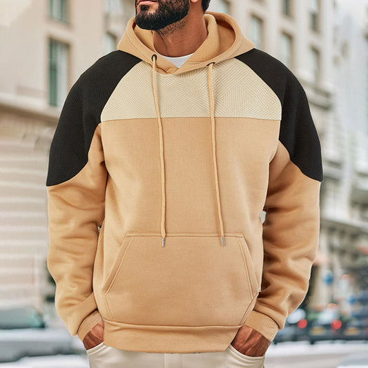 Herren-Hoodie mit strukturierter Kontrastpartie