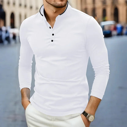 Paolo Reni 男士立領長袖襯衫