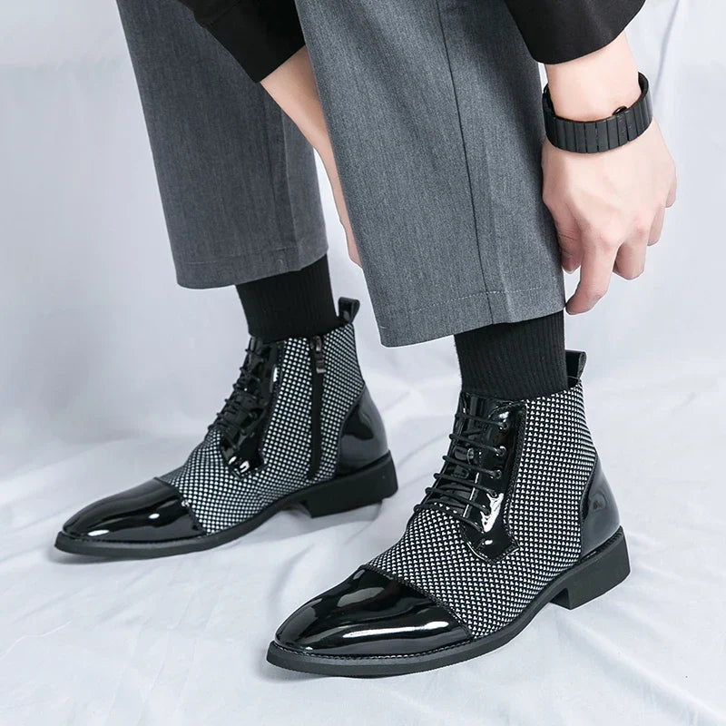 Giày boots cao cổ buộc dây Gustave Martel