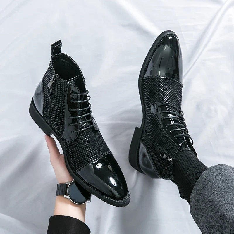 Giày boots cao cổ buộc dây Gustave Martel