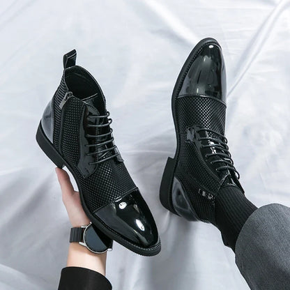 Giày boots cao cổ buộc dây Gustave Martel