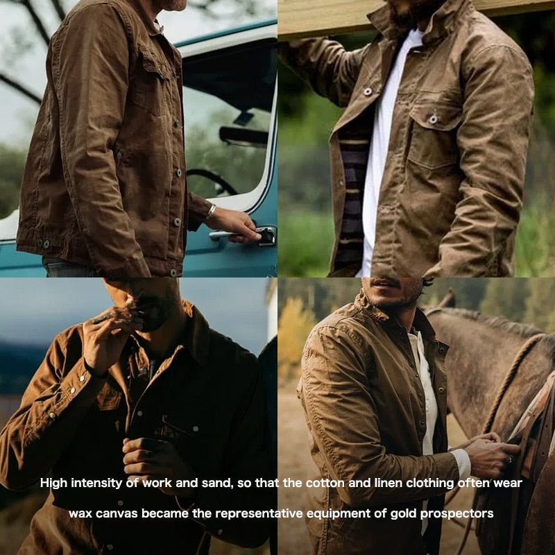 Jaket Tin Cloth Retro Pria Vinthentic