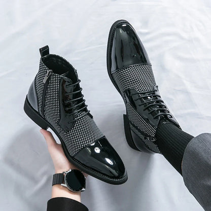Giày boots cao cổ buộc dây Gustave Martel
