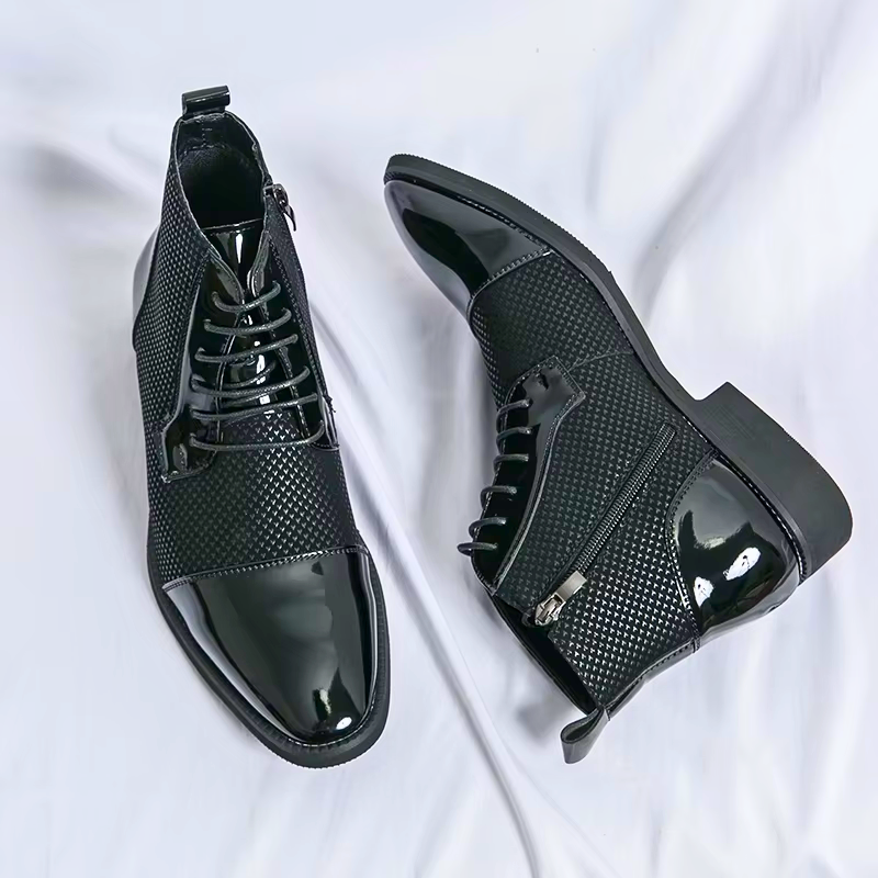 Giày boots cao cổ buộc dây Gustave Martel
