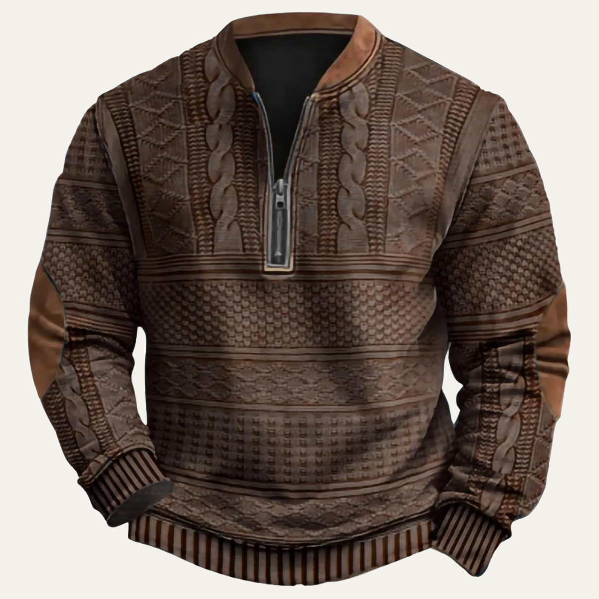 Kardigan Rajut Rib Oversized dengan Kancing Depan