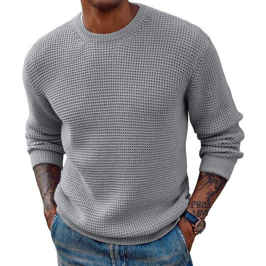 Gerippter Longline-Pullover mit Rundhalsausschnitt